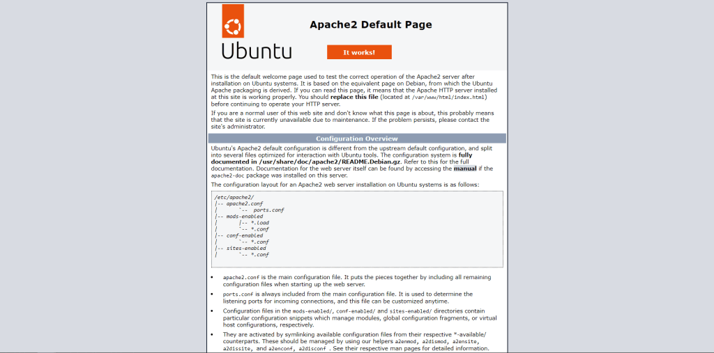 Apache Default Page - lamp stack in ubuntu 22.04